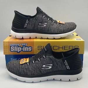 Skechers Summits - Dazzling Haze Slip-ins Women's Size 7 Black White 149937 BKW